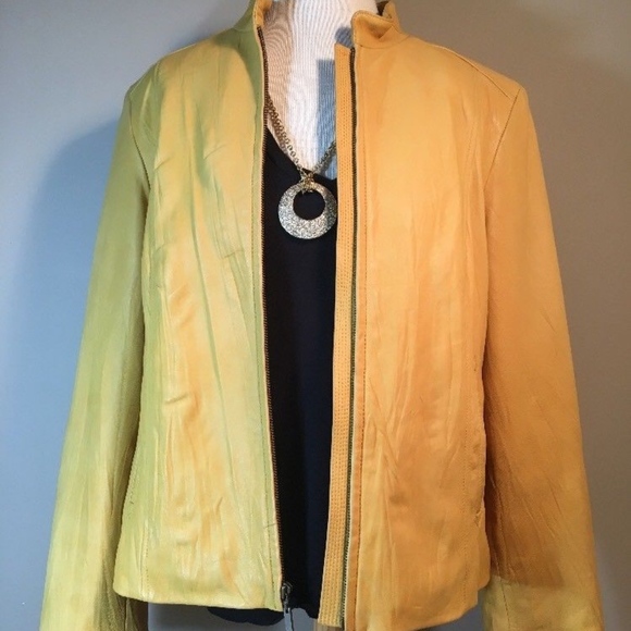 Cole Haan Jackets & Blazers - Cole Haan gold soft zip front leather jacket